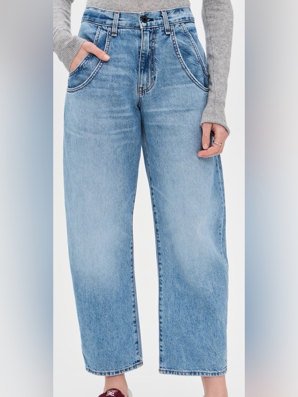 ASKK NY Lennox High Waist Tapered Barrel Jeans | Blondie | Size 28